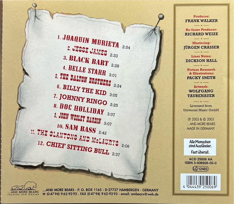 Dickson Hall - CD - Outlaws Of The Old West (M/M)