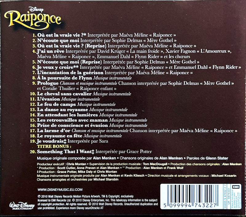 Alan Menken, Glenn Slater CD Raiponce (Bande Originale Française Du Film) (NM/M)