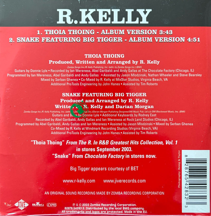 R. Kelly CD Single Thoia Thoing / Snake (M/M - Scellé)
