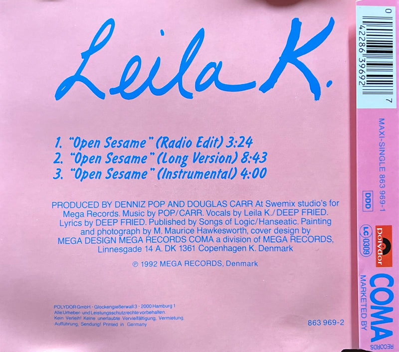 Leila K. CD Maxi Open Sesame 1992 (NM/NM)