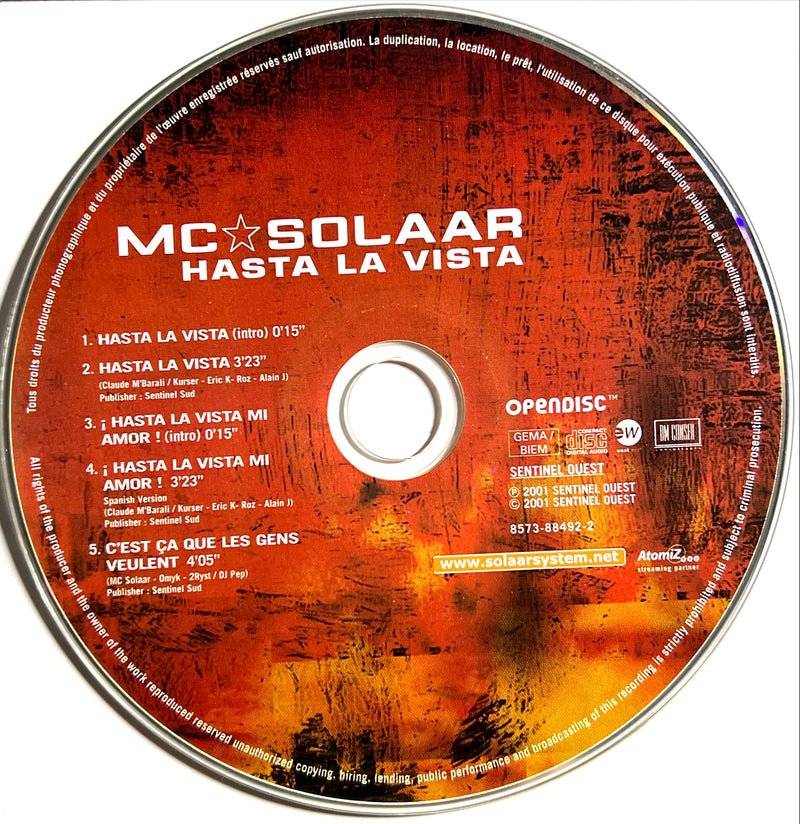 MC Solaar Maxi CD Hasta La Vista (M/NM)
