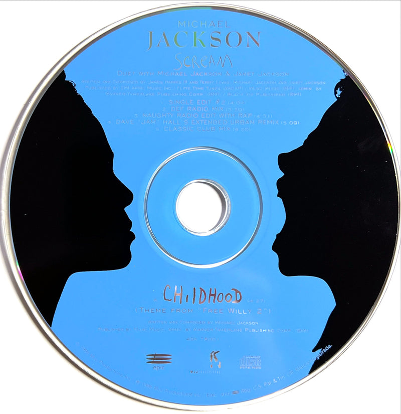 Michael Jackson Duet With Janet Jackson / Michael Jackson Maxi CD Scream / Childhood (Theme From "Free Willy 2") (NM/NM)