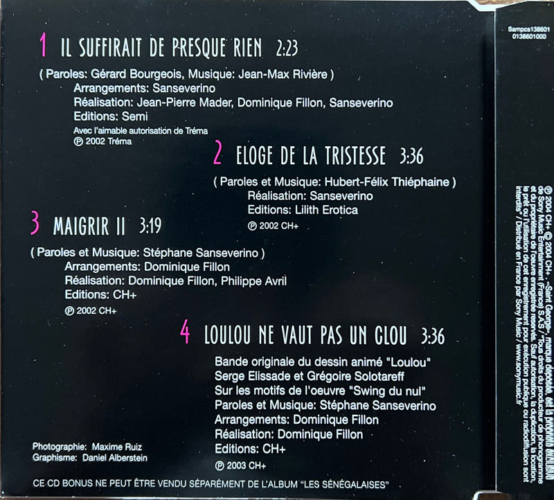 Sanseverino - CD Bonus "Les Sénégalaises" (Maxi CD) (NM/M)
