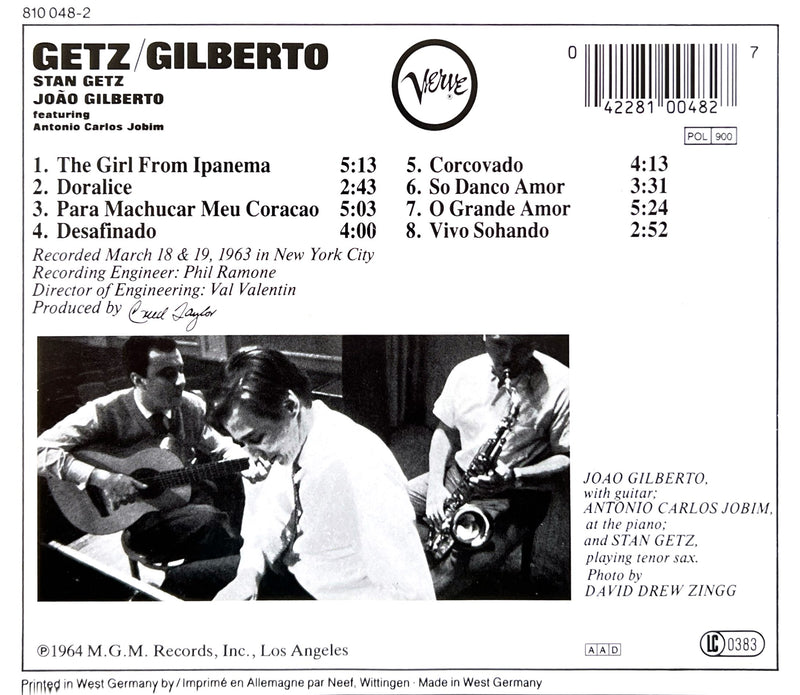 Stan Getz / João Gilberto Featuring Antonio Carlos Jobim CD Getz / Gilberto (NM/NM)