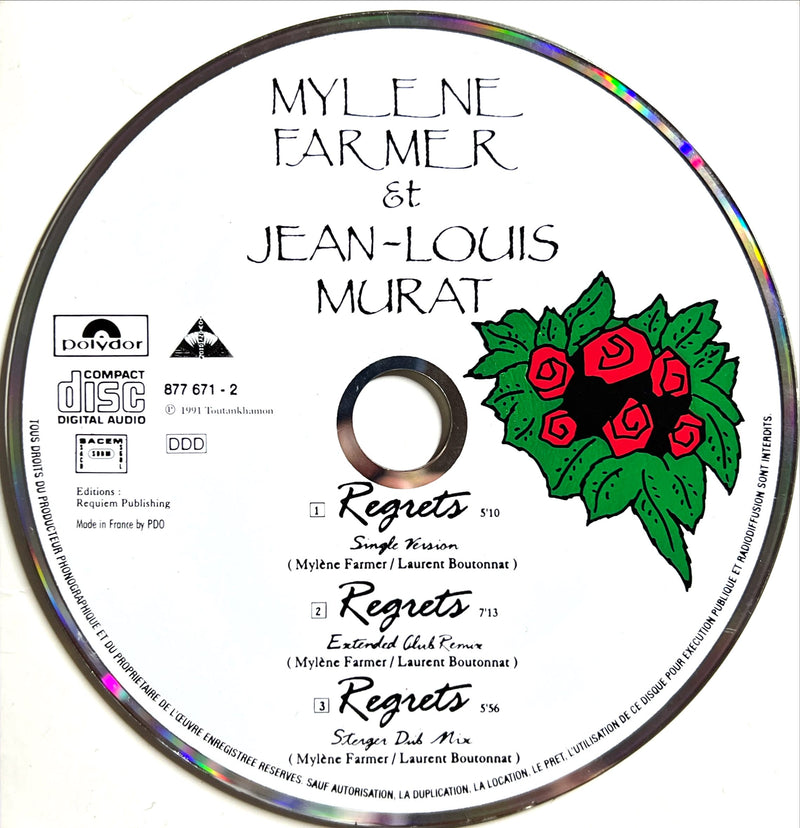 Mylène Farmer Et Jean-Louis Murat Maxi CD Regrets (M/M)