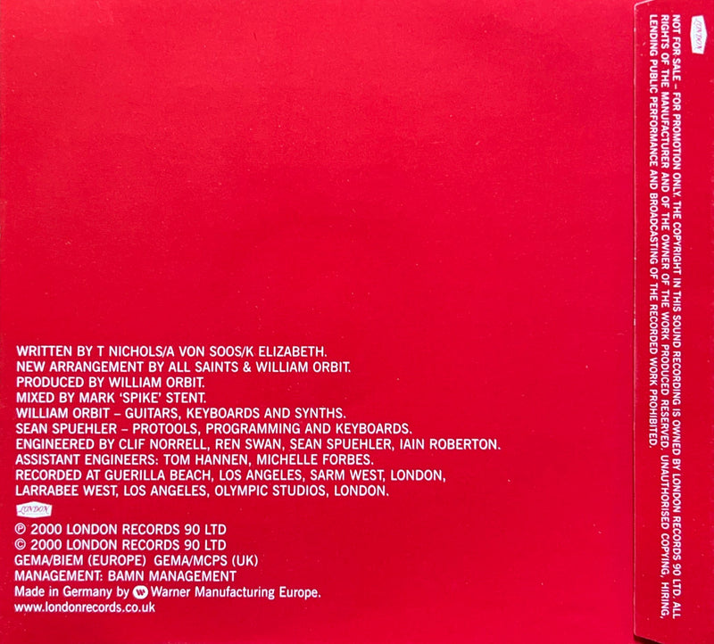 All Saints CD Promo "Black Coffee" 2000 UK (M/M)