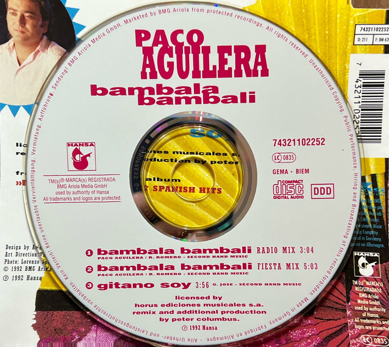 Paco Aguilera CD Maxi "Bambala Bambali" 1992 (NM/M)