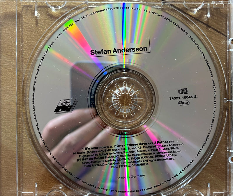Stefan Andersson CD Maxi "It’s Over Now" 1992 BMG Ariola (NM/M)