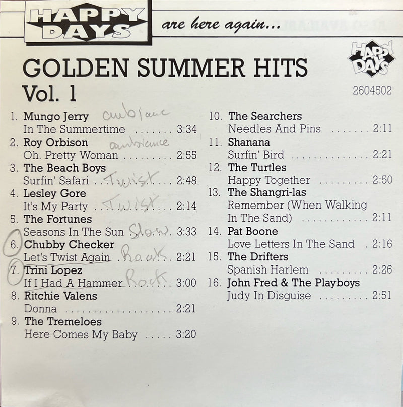 Golden Summer Hits - CD - Vol. 1 (NM/NM)