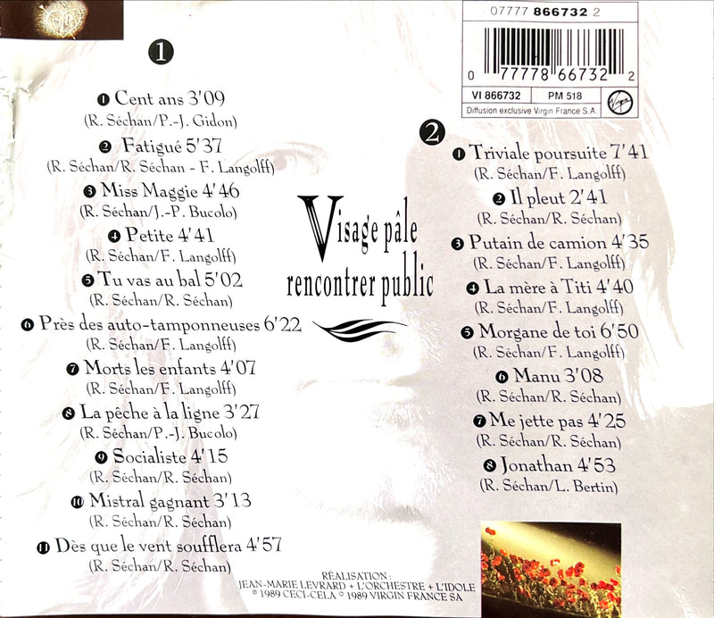 the back of a cd with a picture of a man's face