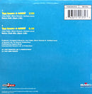 the back of a blue book with a bar code on it