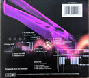 the back of a cd case with a picture of a purple object on it
