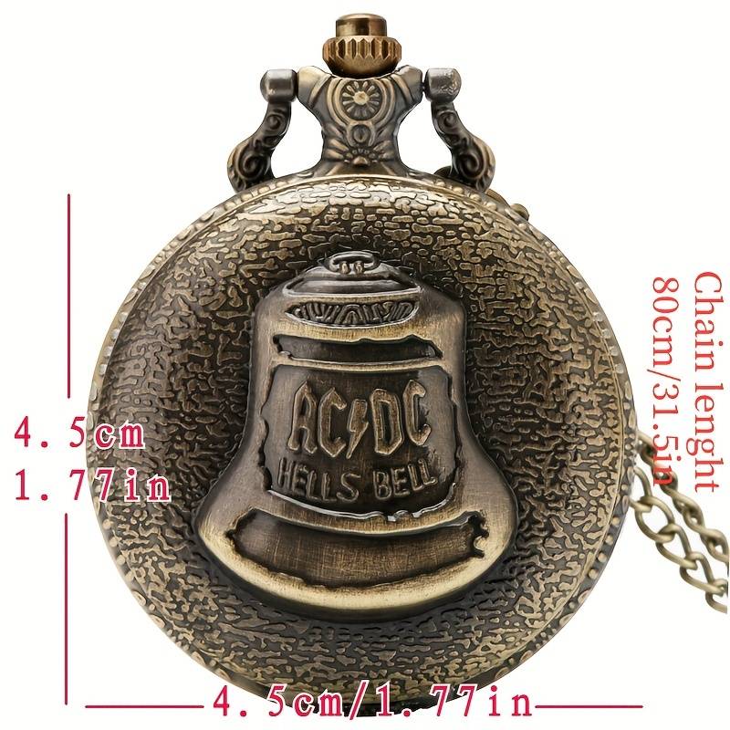 Montre de Poche Steampunk AC/DC Hells Bell - Vintage & Unique