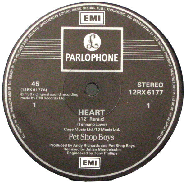 Pet Shop Boys ‎12" Heart (Remix) - UK
