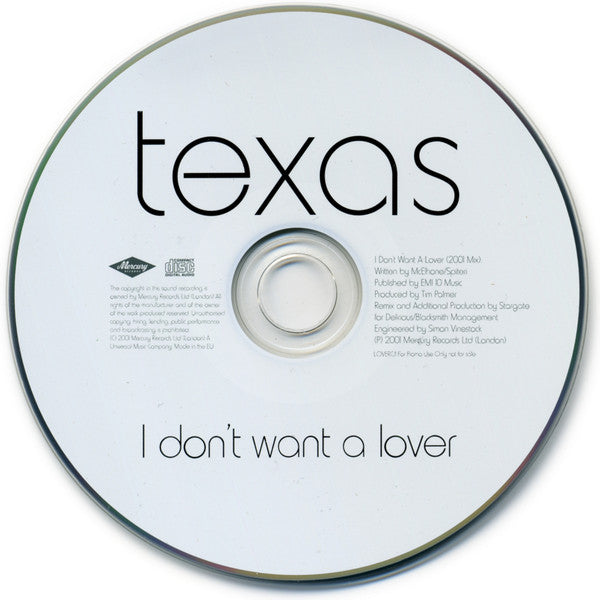 Texas ‎CD Single I Don't Want A Lover - Promo - UK