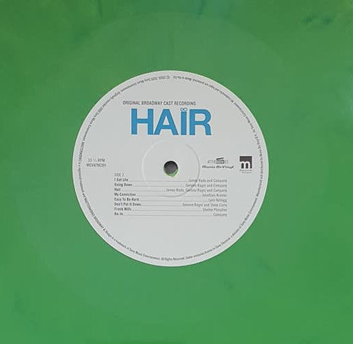 Compilation ‎2XLP Hair - The American Tribal Love-Rock Musical (The Original Broadway Cast Recording) - Green & Orange Vinyls LTD 180g  - Europe