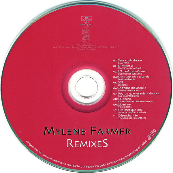 Mylène Farmer ‎CD Remixes - Europe