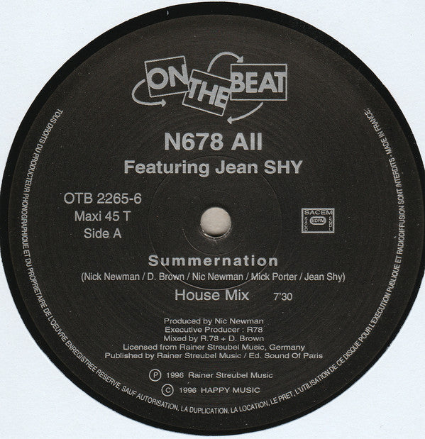 N 678 All Featuring Jean Shy ‎12" Summernation - France (VG+/VG+)
