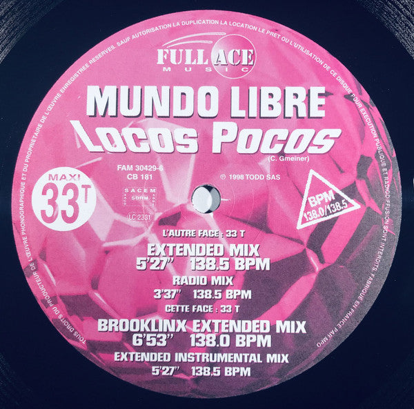 Mundo Libre ‎12" Locos Pocos - France (VG/VG)