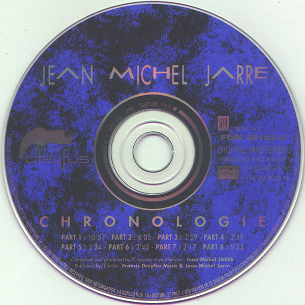 Jean-Michel Jarre CD Chronologie - France