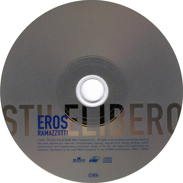 Eros Ramazzotti ‎CD Stilelibero - Europe (VG+/VG+)