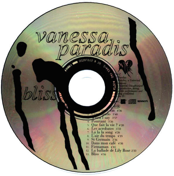 Vanessa Paradis ‎CD Bliss - France (M/M)