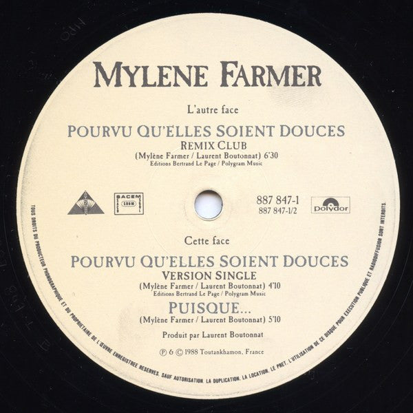 Mylène Farmer 12" Pourvu Qu'elles Soient Douces - France