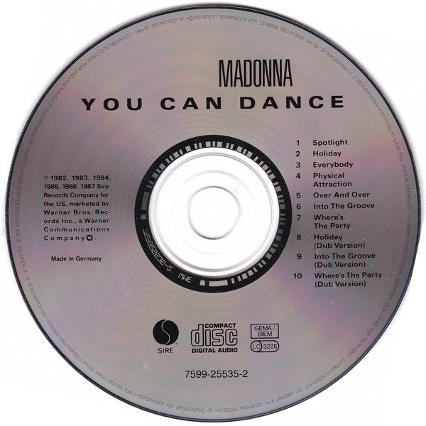 Madonna ‎CD You Can Dance (Sire ‎– 7599-25535-2) - Europe