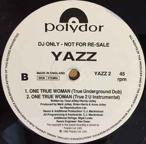 Yazz ‎12" One True Woman - Promo - UK