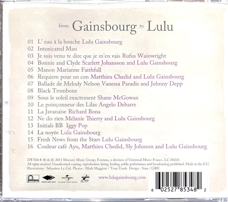 Lulu Gainsbourg ‎CD From Gainsbourg To Lulu - Europe