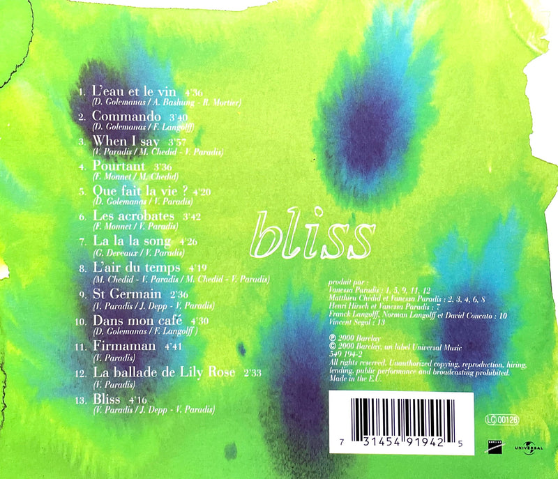 Vanessa Paradis ‎CD Bliss - France