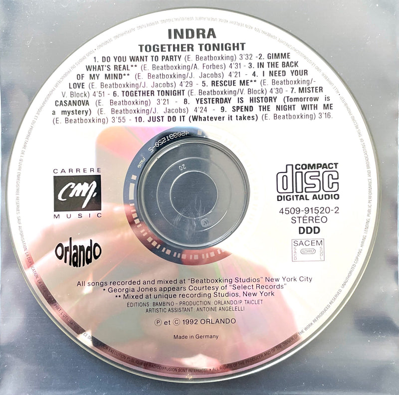Indra ‎CD Together Tonight - France (VG+/VG+)