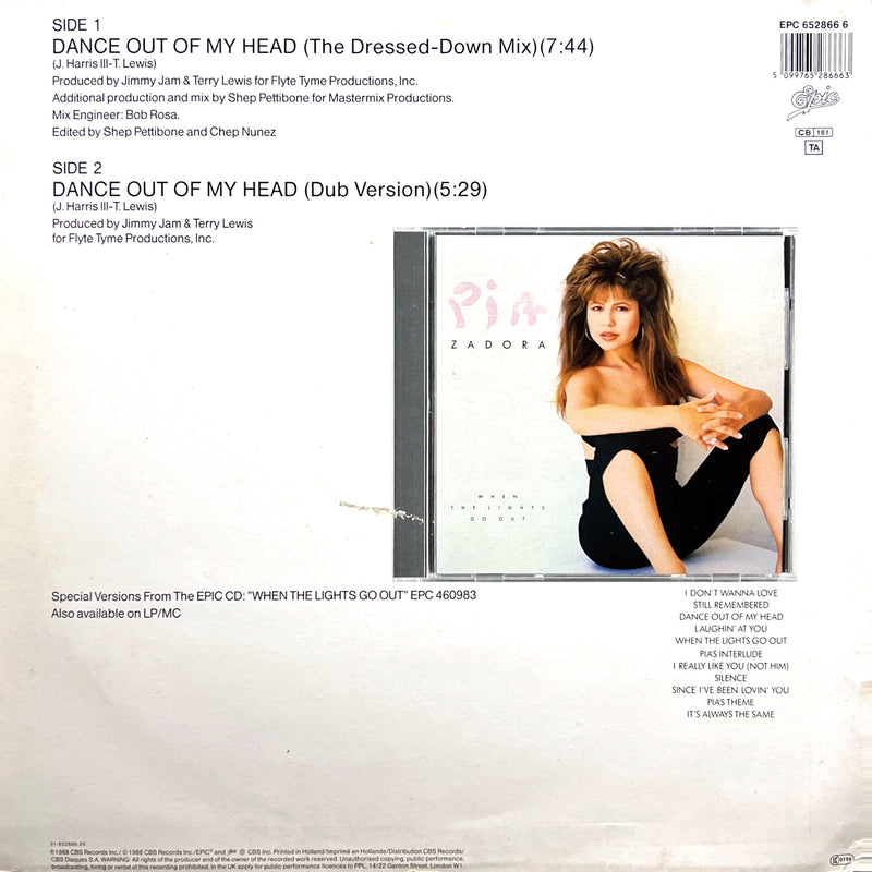 Pia Zadora 12" Dance Out Of My Head - Europe
