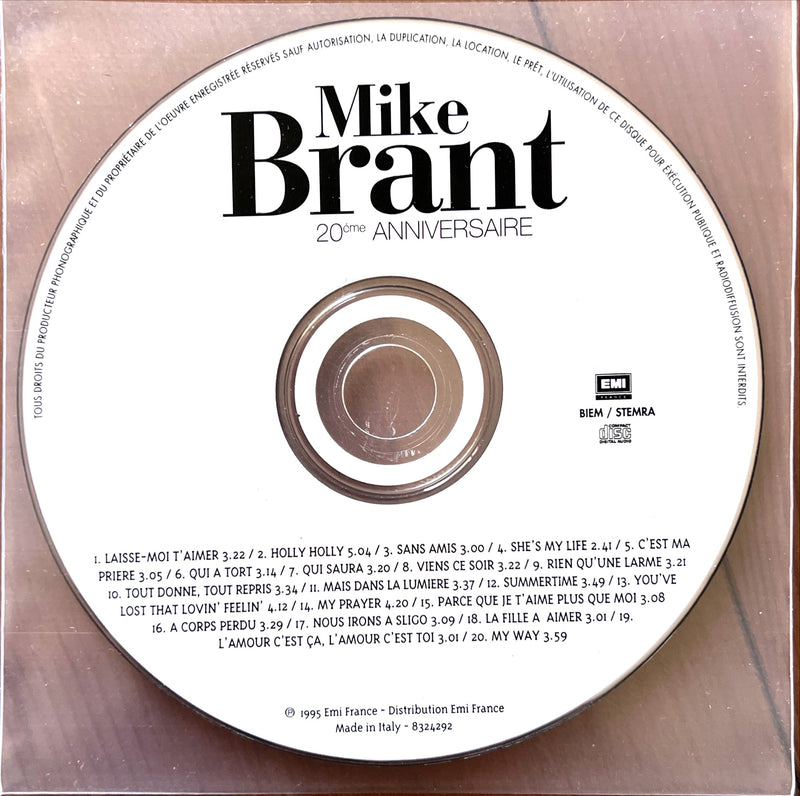 Mike Brant CD 20éme Anniversaire - France