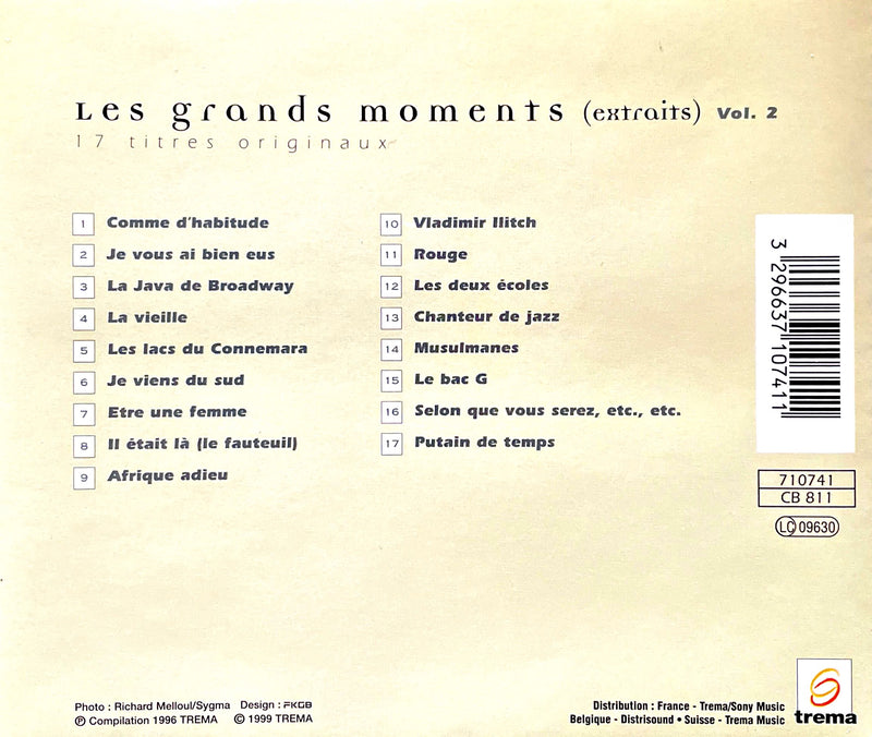 Michel Sardou ‎CD Les Grands Moments (Extraits) - Volume 2 - 17 Titres Originaux - France