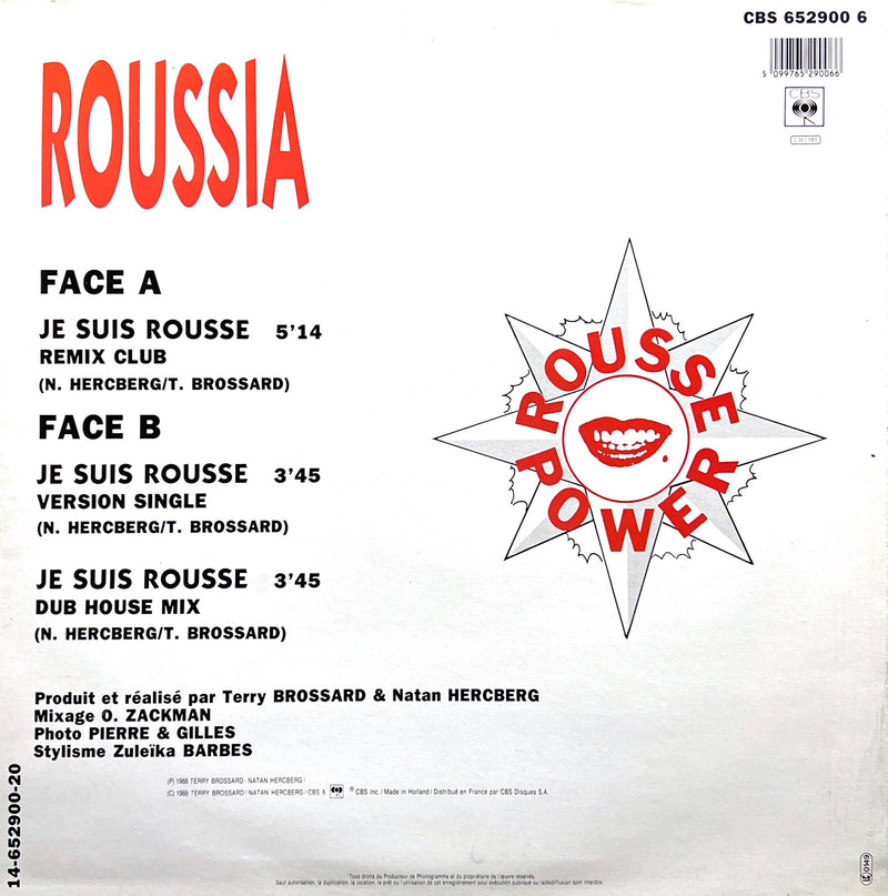 Roussia 12" Je Suis Rousse (Dance Mix) - France