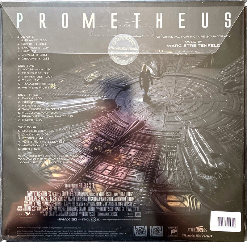 Marc Streitenfeld ‎2xLP Prometheus (Original Motion Picture Soundtrack) - Tirage limité 1000 ex, Vinyles bleus marbrés - Europe