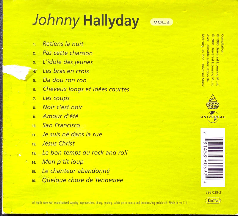 Johnny Hallyday CD Johnny Hallyday - Vol.2 - Europe