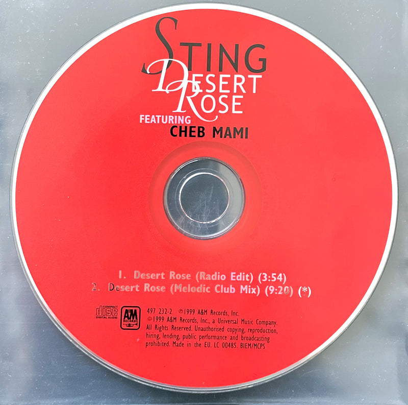 Sting Featuring Cheb Mami ‎CD Single Desert Rose - Europe (G+/VG+)