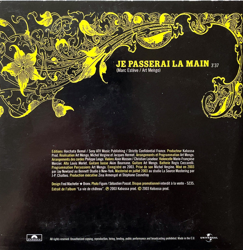 Art Mengo ‎CD Single Je Passerai La Main - Promo - France