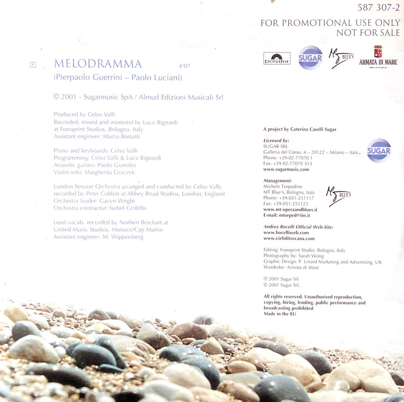 Andrea Bocelli ‎CD Single Melodramma - Promo - UK & Europe
