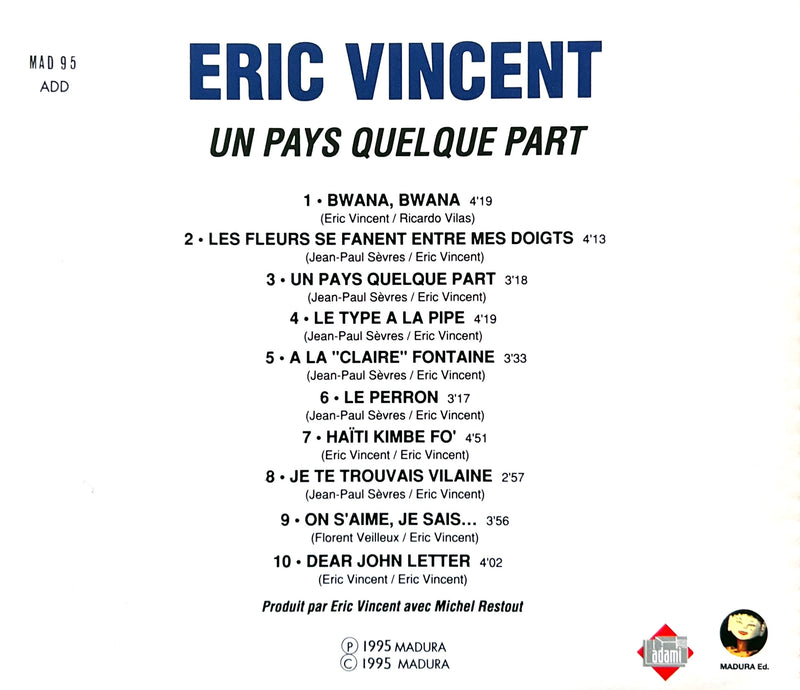 Eric Vincent CD Un Pays Quelque Part