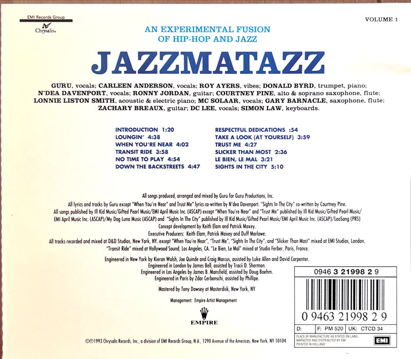 Guru CD Jazzmatazz Volume: 1