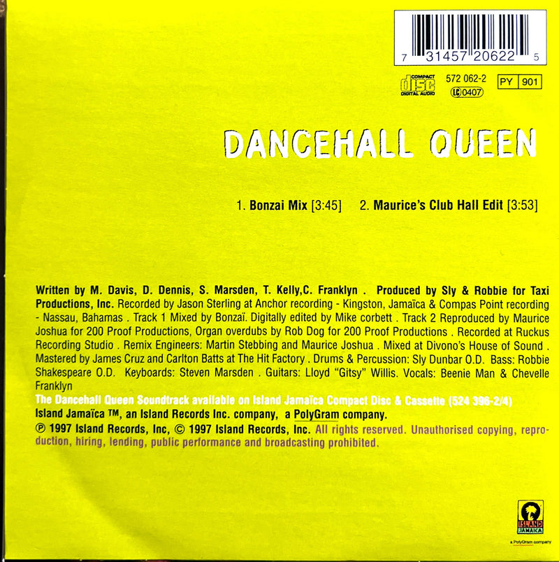 Chevelle Franklyn Featuring Beenie Man CD Single Dancehall Queen