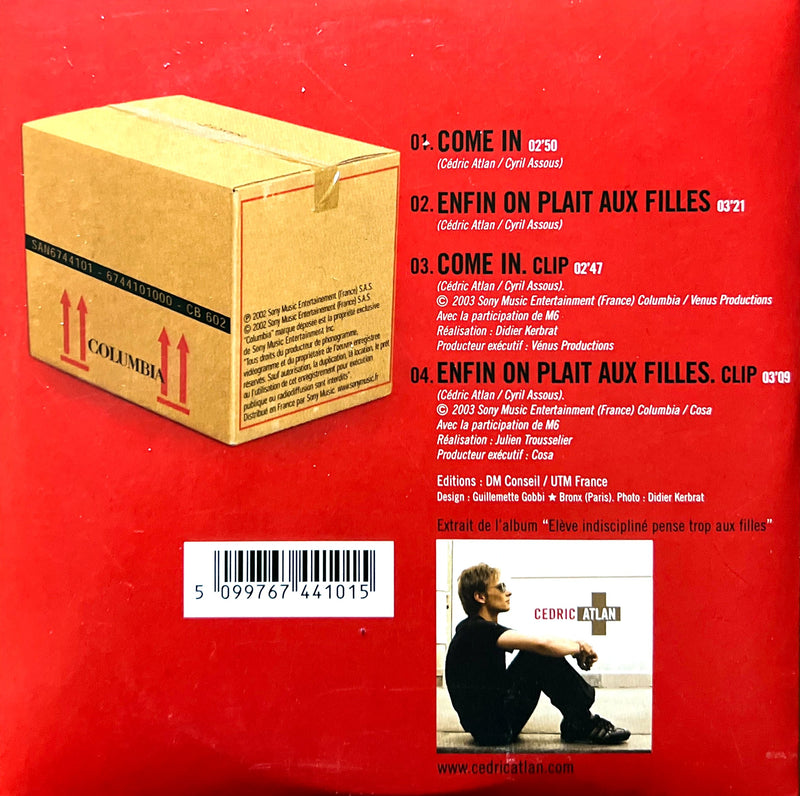 Cédric Atlan CD Single Come In + Enfin On Plaît Aux Filles