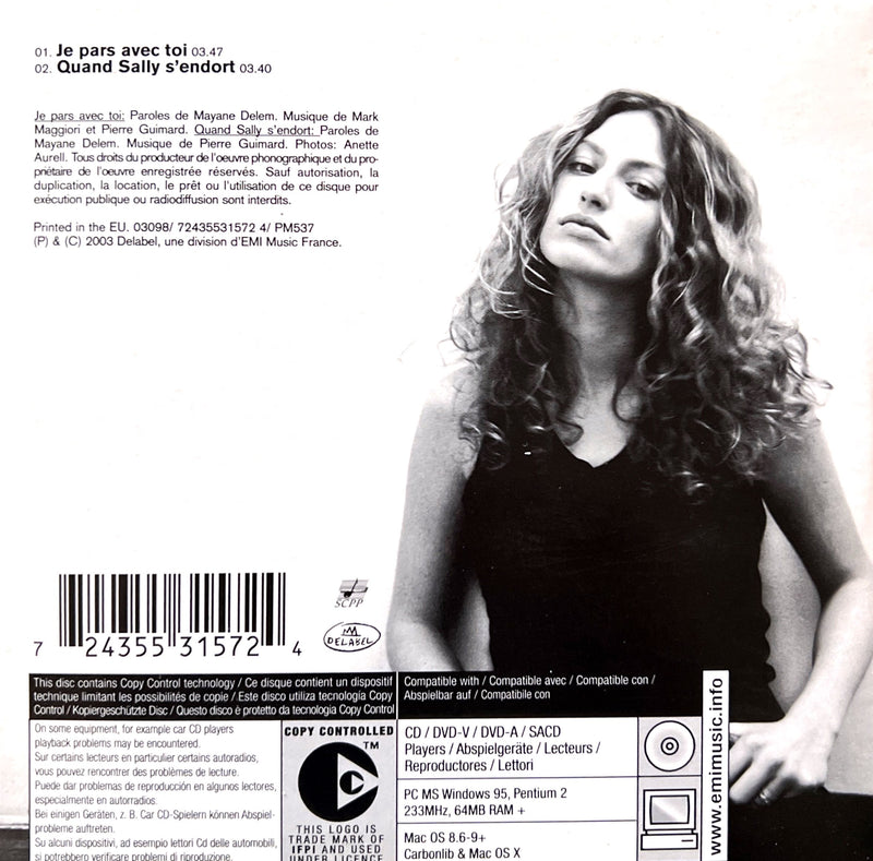 Mayane Delem CD Single Je Pars Avec Toi