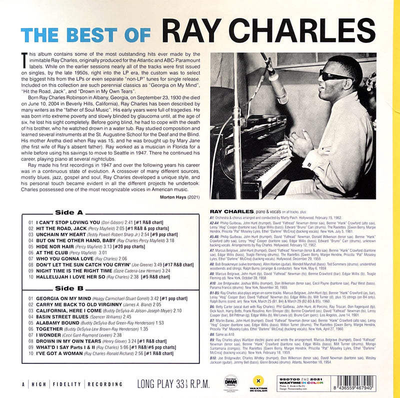Ray Charles ‎LP The Best Of Ray Charles - Limited Edition, Stereo, Yellow Vinyl