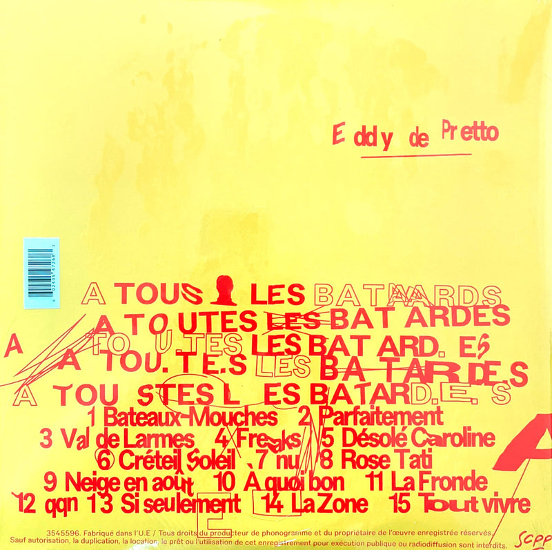 Eddy De Pretto ‎2xLP A Tous Les Batards - Vinyles transparents, Tirage limité - France