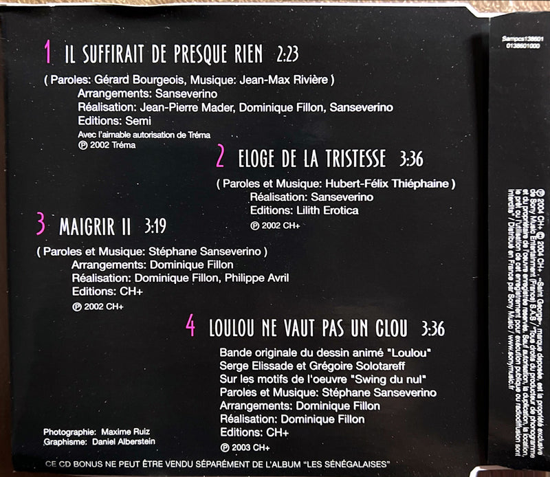 Sanseverino Maxi CD Il Suffirait De Presque Rien - Promo