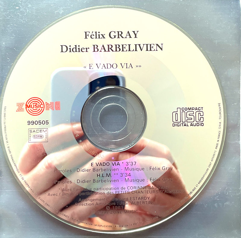 Félix Gray & Didier Barbelivien ‎Maxi CD E Vado Via - France
